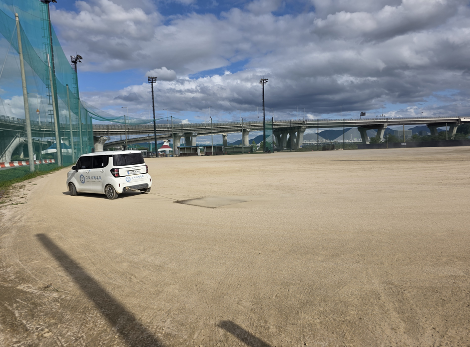 구리시한강야구장 야구장 정비(평탄화 및 배수로)(2025. 10. 22.~ 10.  24.)