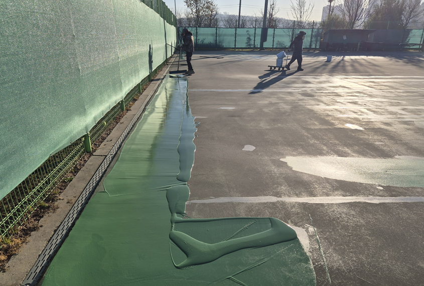 왕숙체육공원 하드코트 6면 아크릴 도색  등 보수 작업(2025.11.21.-11.23.)